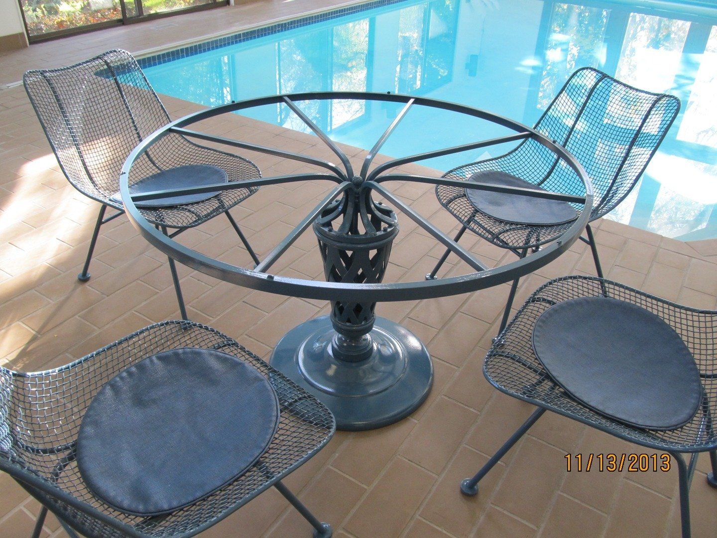 Vintage Metal Table & Chair — The Tri-State Area — Carriage House II In-Home Restorations
