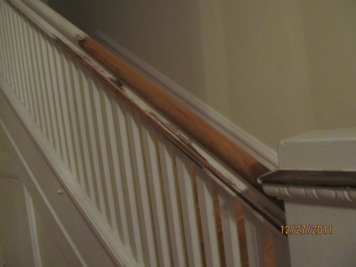 Before Handrails and Newel Posts Caps — The Tri-State Area — Carriage House II In-Home Restorations
