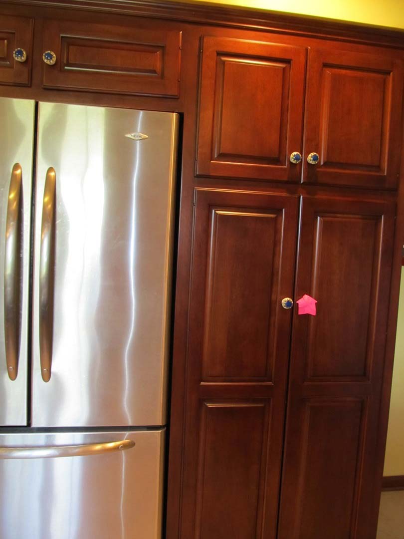 Restored Mahogany Cabinet and Fridge — The Tri-State Area — Carriage House II In-Home Restorations