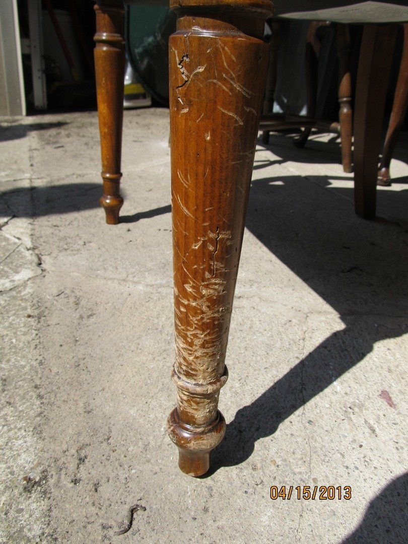 Before Brown Chair Legs Restoration — The Tri-State Area — Carriage House II In-Home Restorations