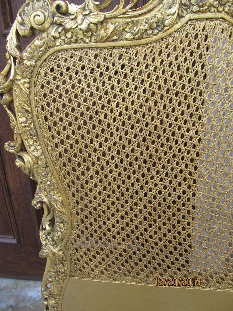 After Antique French Cane Headboard Restoration — The Tri-State Area — Carriage House II In-Home Restorations