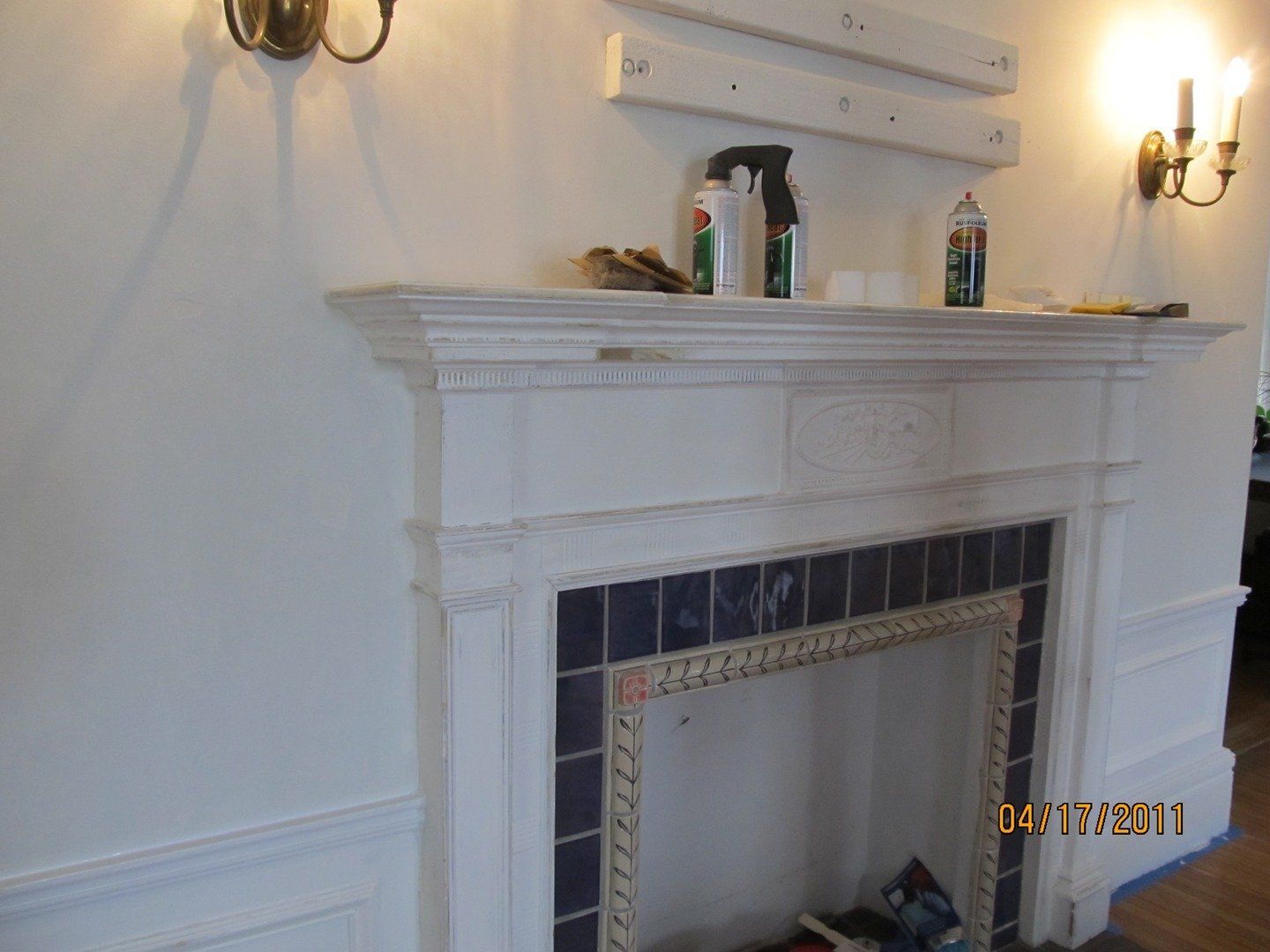White Painted Pine Mantel — The Tri-State Area — Carriage House II In-Home Restorations