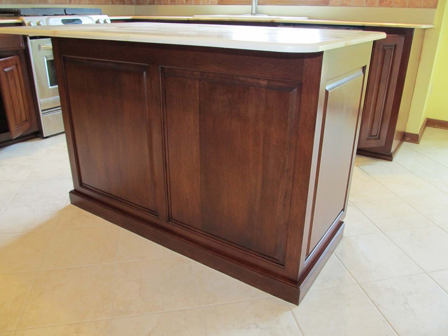 Refinished Mahogany Kitchen Isle — The Tri-State Area — Carriage House II In-Home Restorations