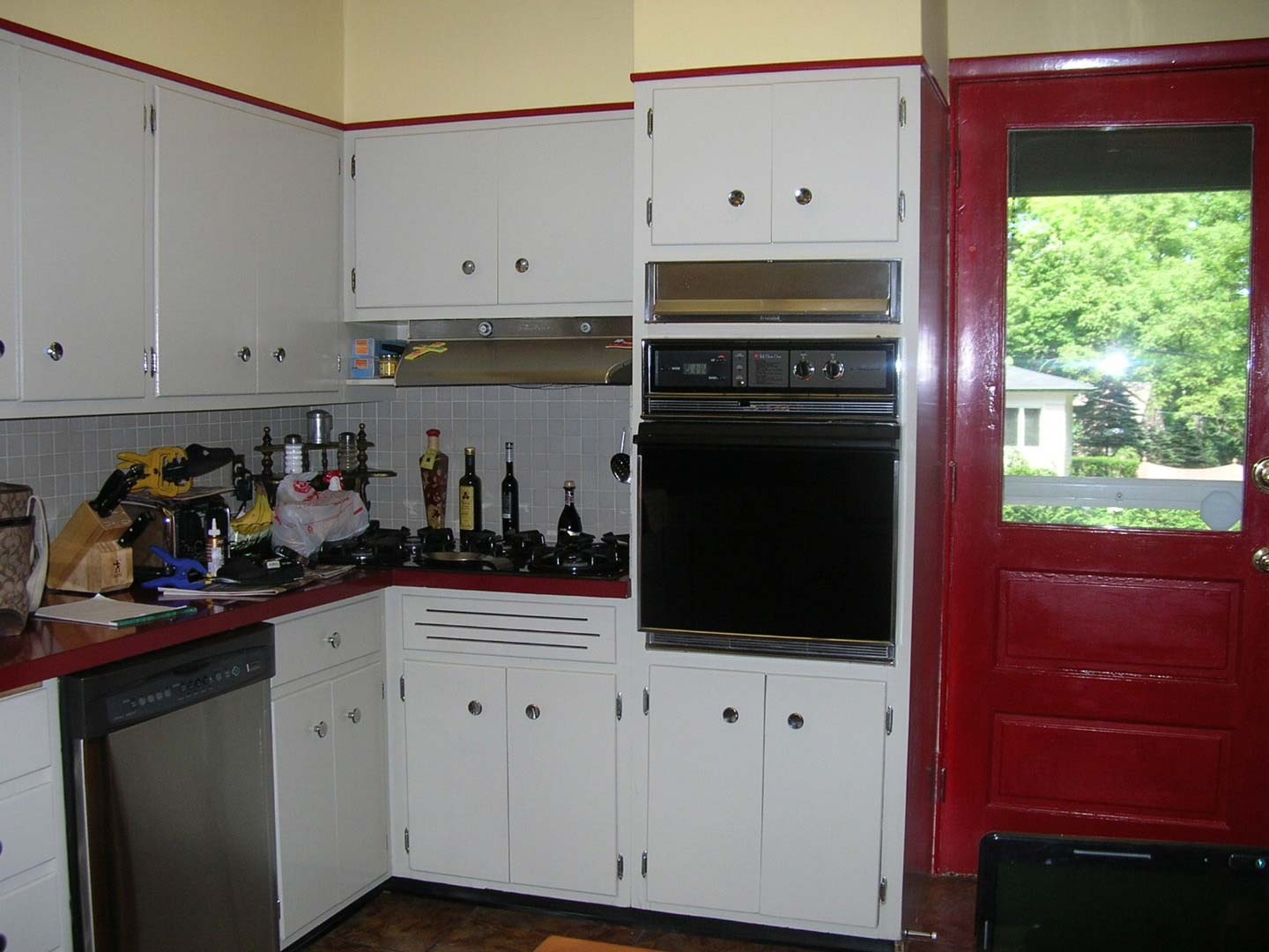 White Kitchen Cabinets and Red Door — The Tri-State Area — Carriage House II In-Home Restorations