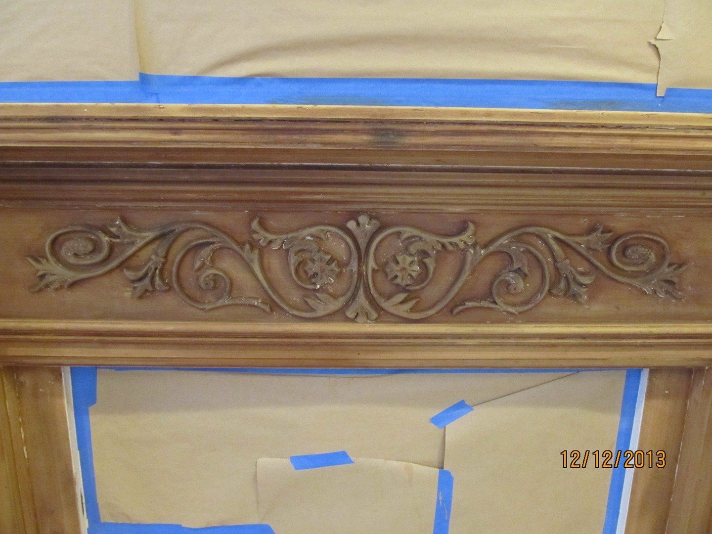 During Victorian Mantle Restoration — The Tri-State Area — Carriage House II In-Home Restorations