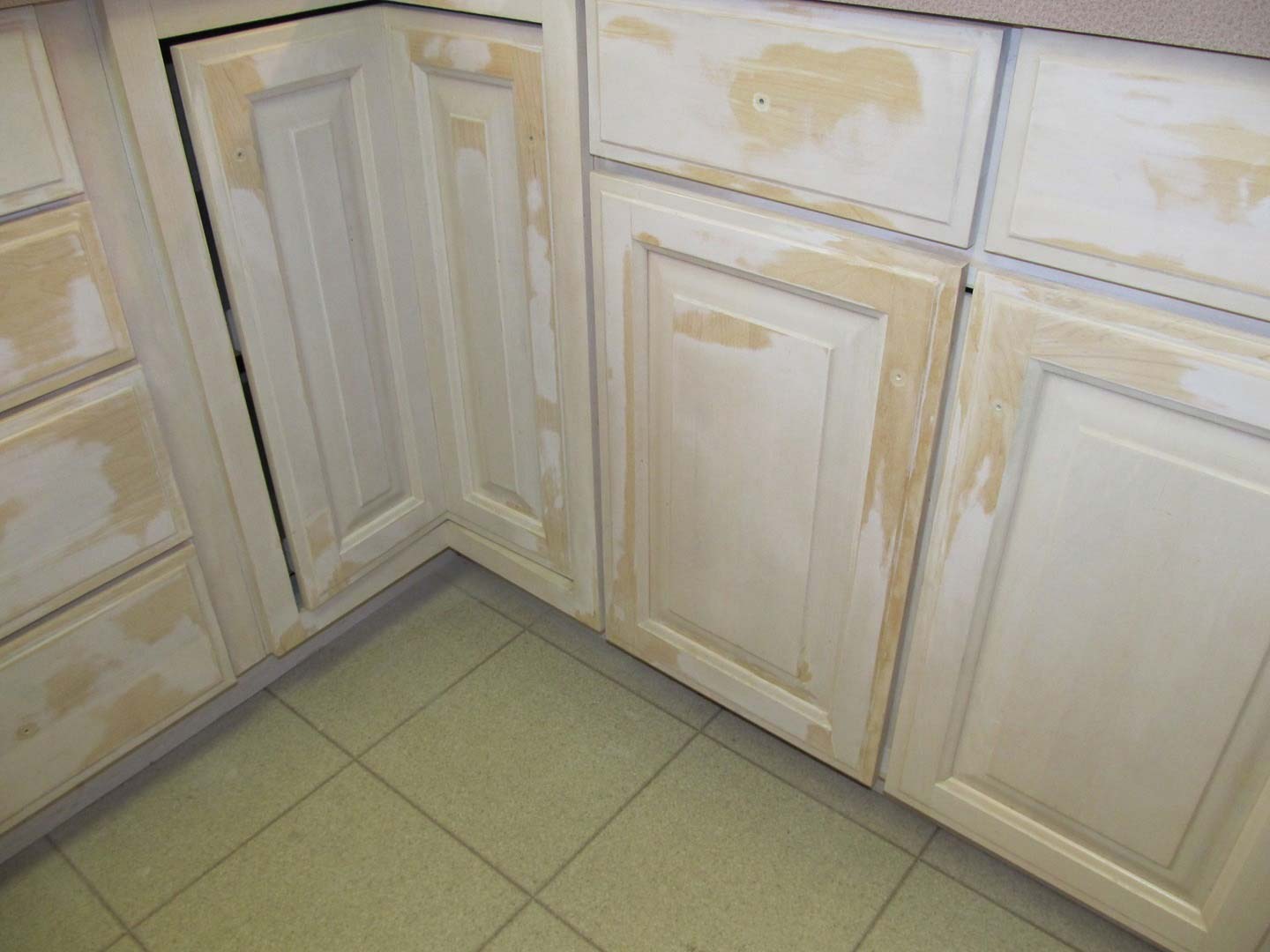 Pickled Maple Corner Cabinet Stripped — The Tri-State Area — Carriage House II In-Home Restorations