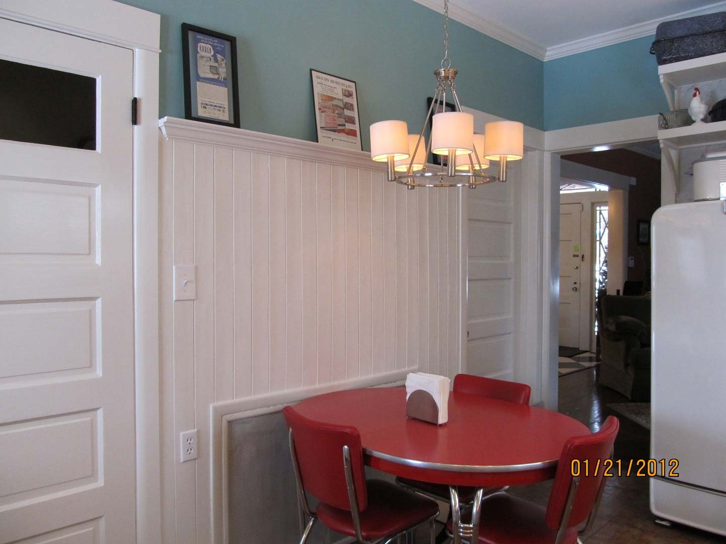 Red Kitchen Dining Table — The Tri-State Area — Carriage House II In-Home Restorations