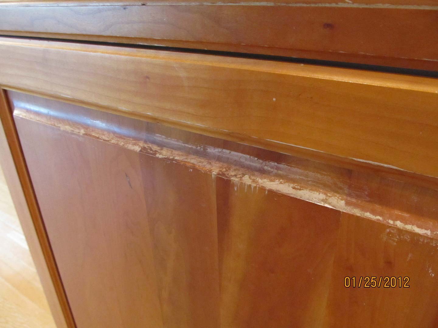 Old Cherry Cabinet Close-Up — The Tri-State Area — Carriage House II In-Home Restorations