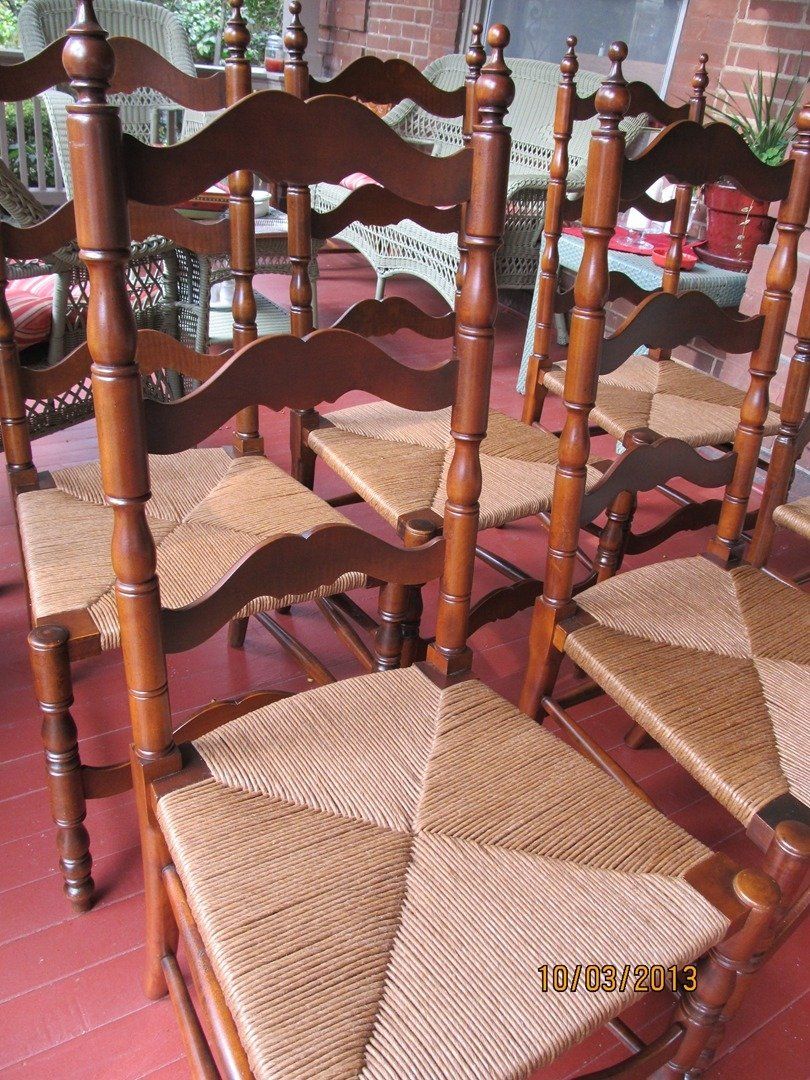 Vintage Brown Ladder Back Chairs — The Tri-State Area — Carriage House II In-Home Restorations