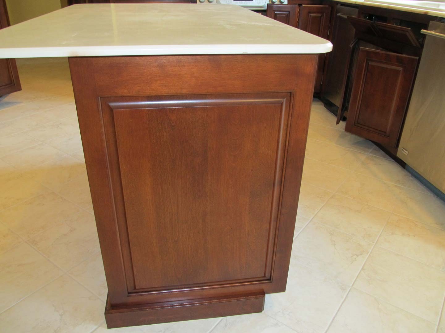 Restored Mahogany Kitchen Isle — The Tri-State Area — Carriage House II In-Home Restorations