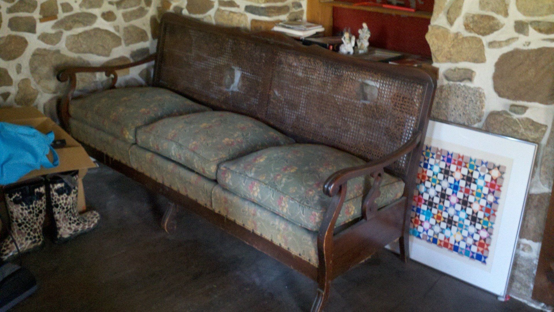 Antique Cane-Back Sofa — The Tri-State Area — Carriage House II In-Home Restorations