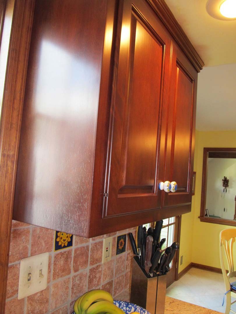 Refinished Mahogany Kitchen Cabinet — The Tri-State Area — Carriage House II In-Home Restorations
