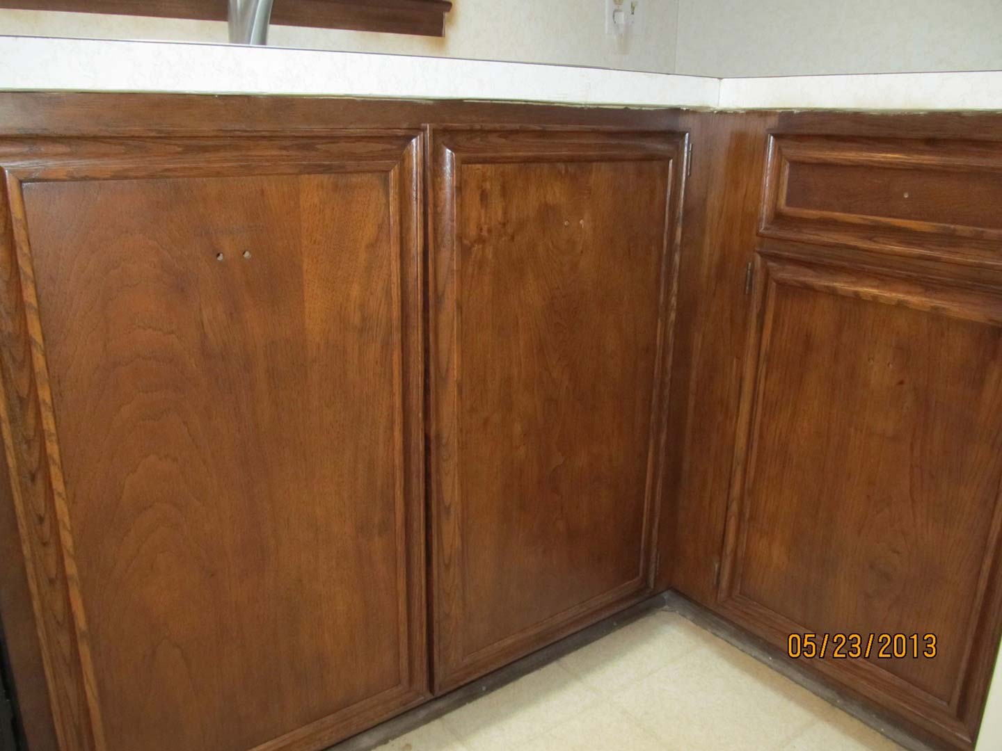 Kitchen Walnut Cabinet Refinished — The Tri-State Area — Carriage House II In-Home Restorations