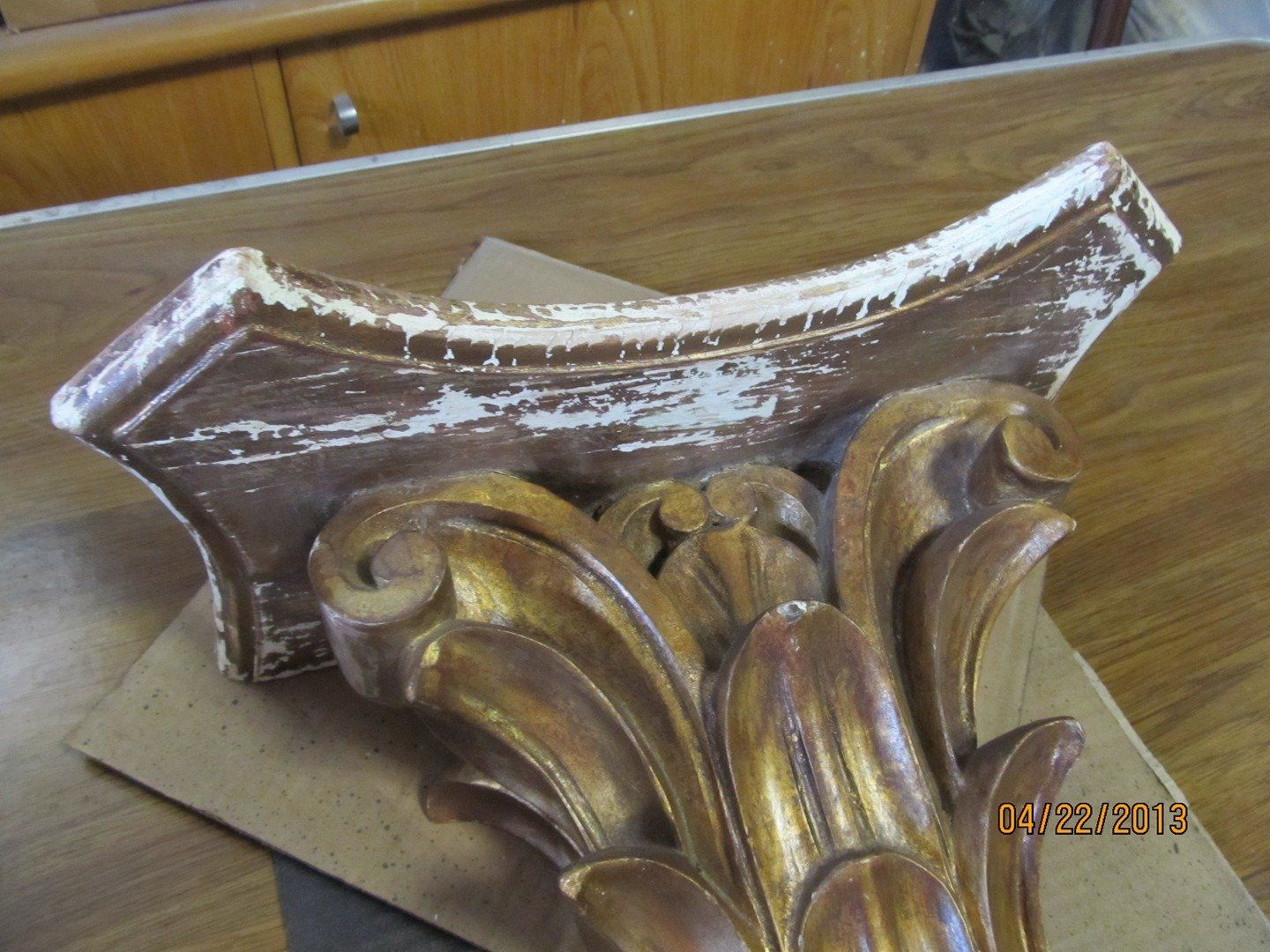 Before Corbel Shelf Restoration — The Tri-State Area — Carriage House II In-Home Restorations