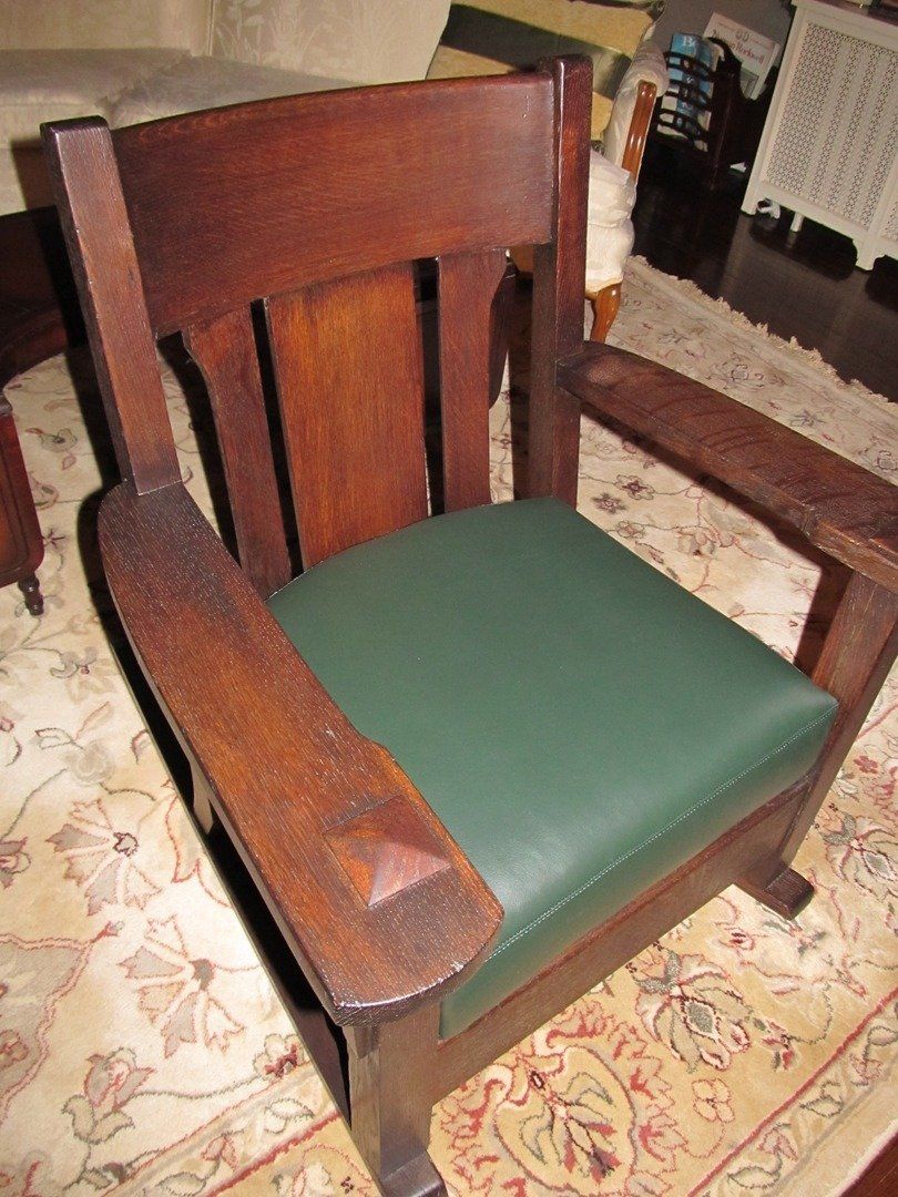Closeup View of Antique Mission Rocker — The Tri-State Area — Carriage House II In-Home Restorations