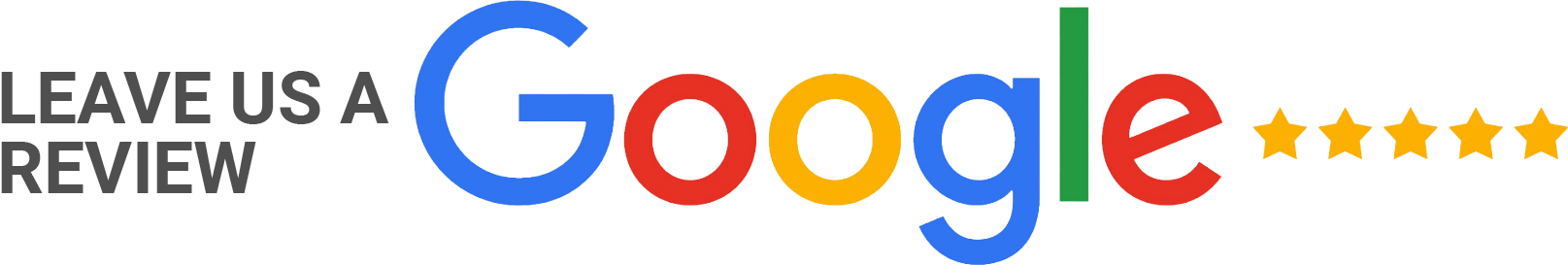 A google logo that says `` leave us a google review ''