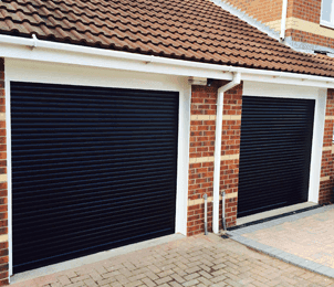 Black steel shutters