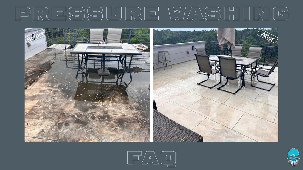 Before and After Patio with Table and Chairs | Buda, TX | Texas Roots Property Care
