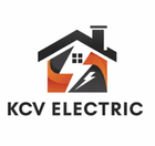 Logo for KCV Electric. House shape with lightning bolt. Orange and black color scheme. Text: KCV ELECTRIC.