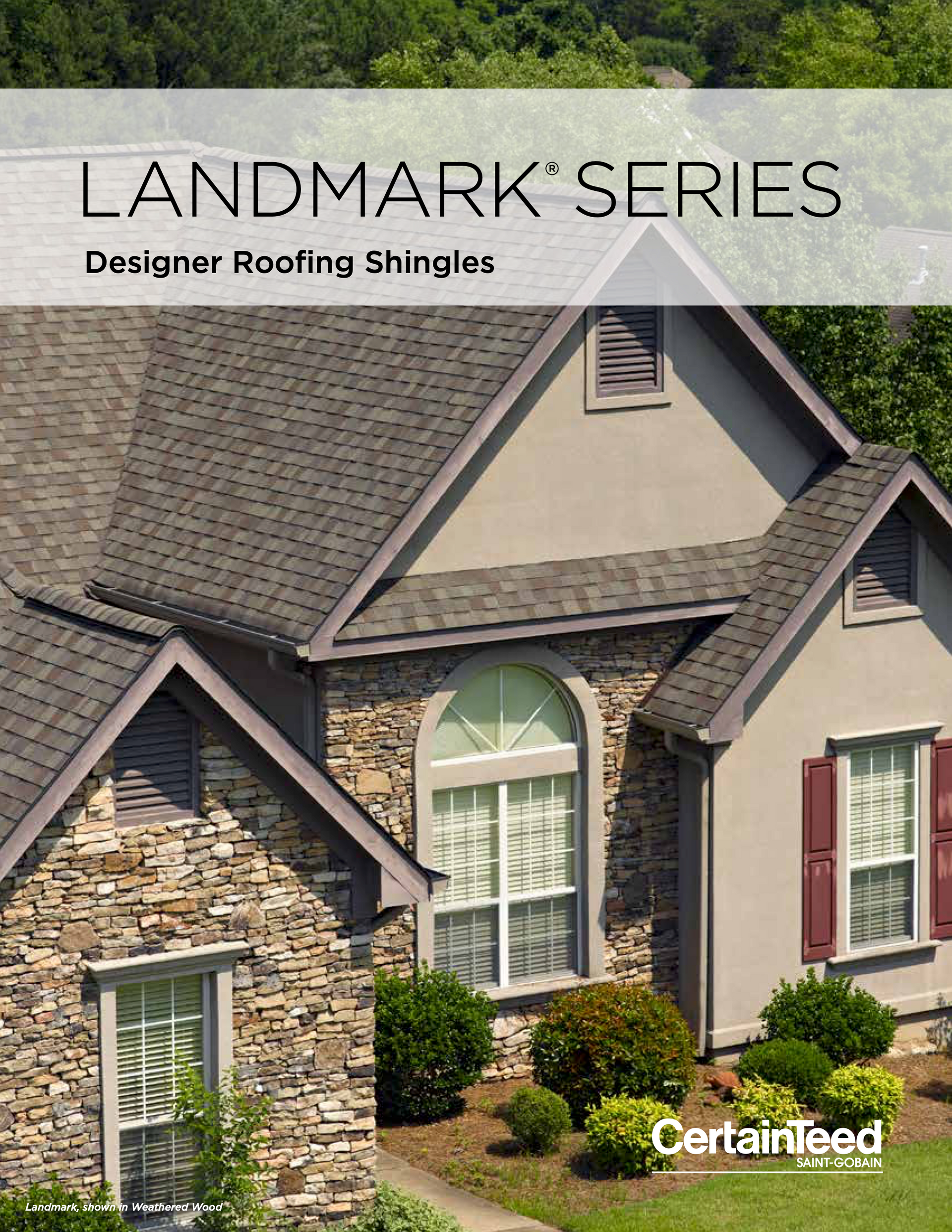 A brochure for landmark series designer roofing shingles