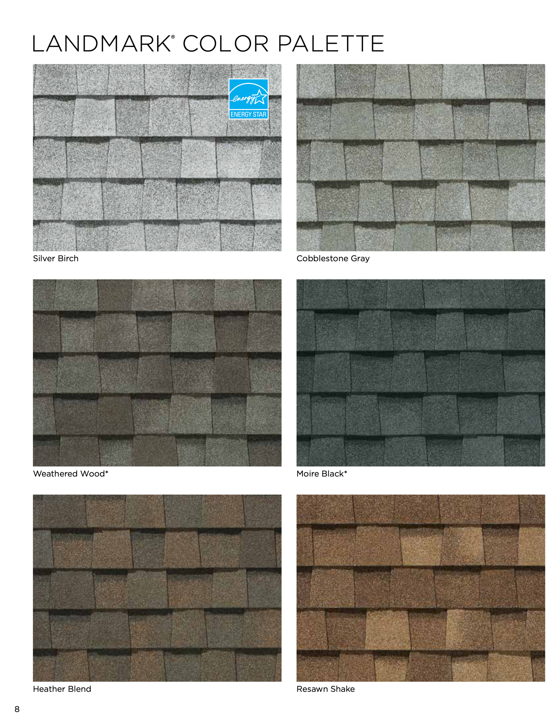 There are many different shades of shingles on the roof.