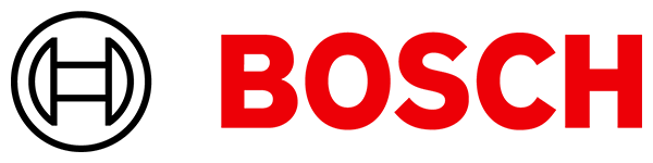 Bosch logo with black circular emblem and red BOSCH text on a white background