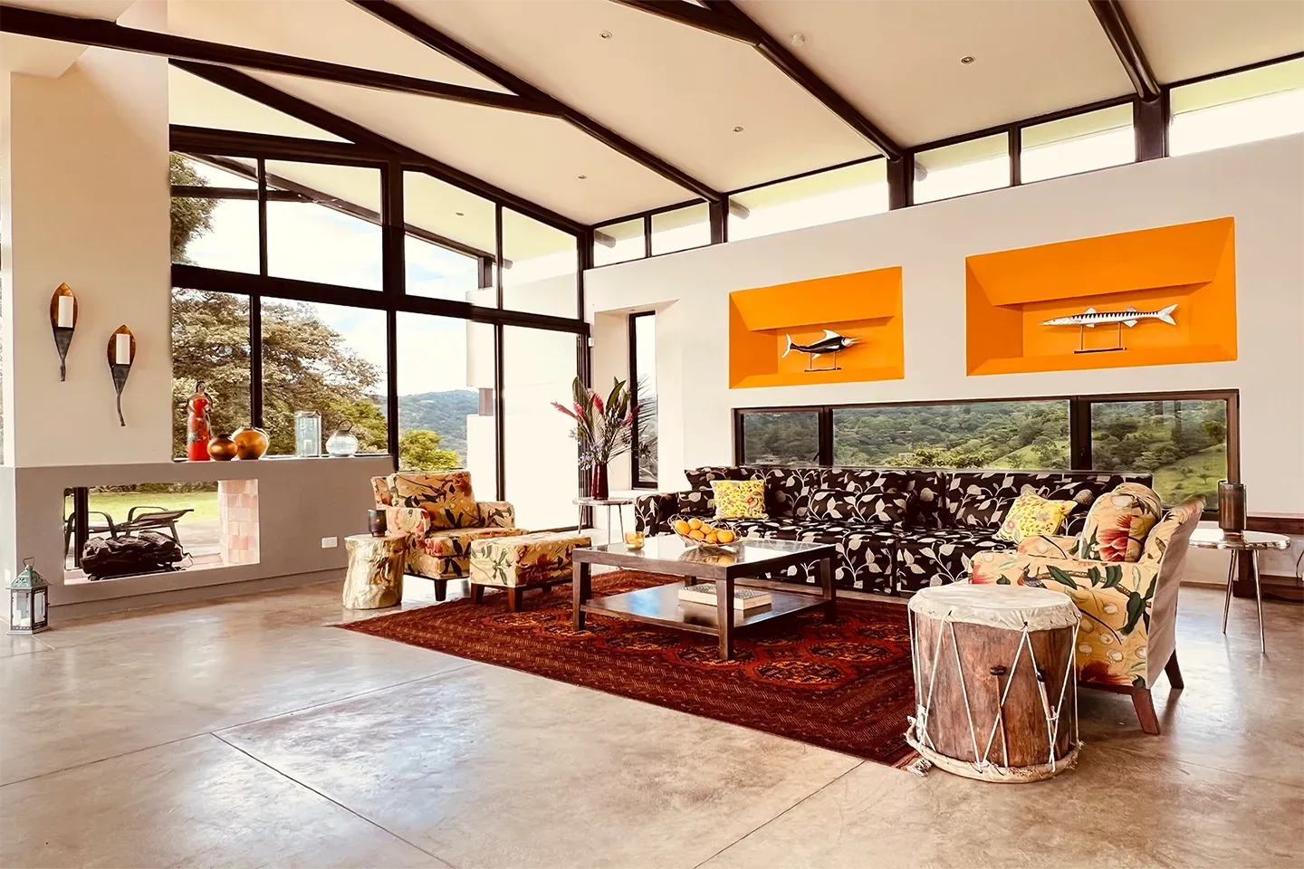 photo Villa Areopagus living room fireplace