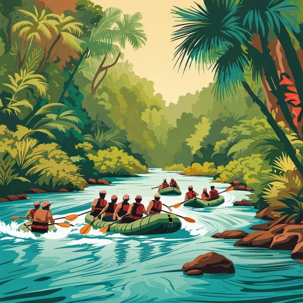 image of people river rafting Pacuare