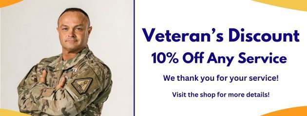 Veteran's discount at Pete's Service Center in Fairfield, TX