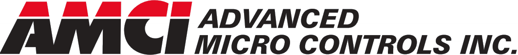 The logo for advanced micro controls inc. is red , black and white.