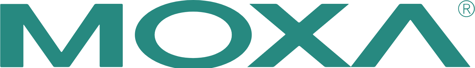 A green moxa logo on a white background