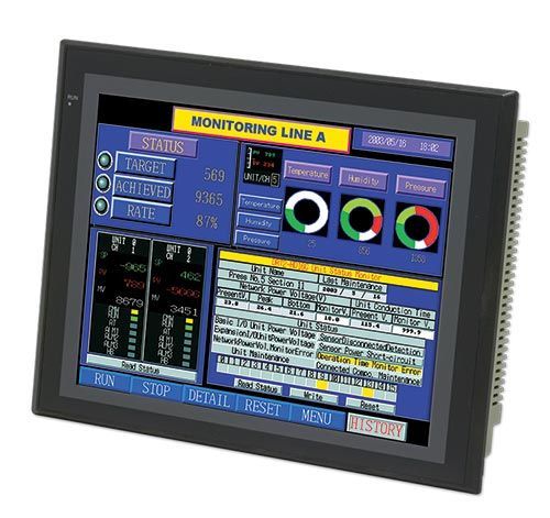 A monitor with a screen that says monitoring line a on it