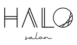 Logo for Halo Salon: black text, with 