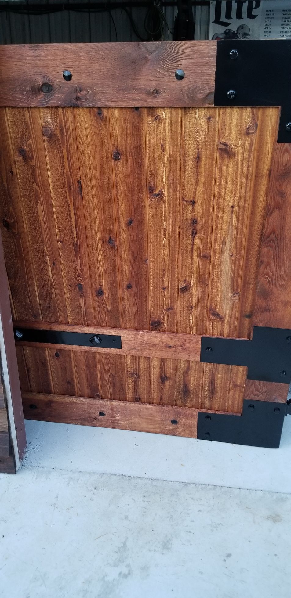 Decorative wood and metal gate