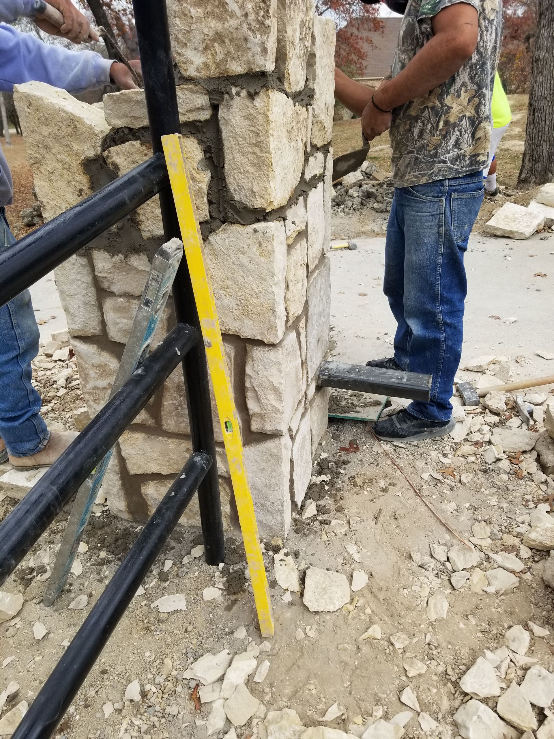 New stone column accents for automated gates