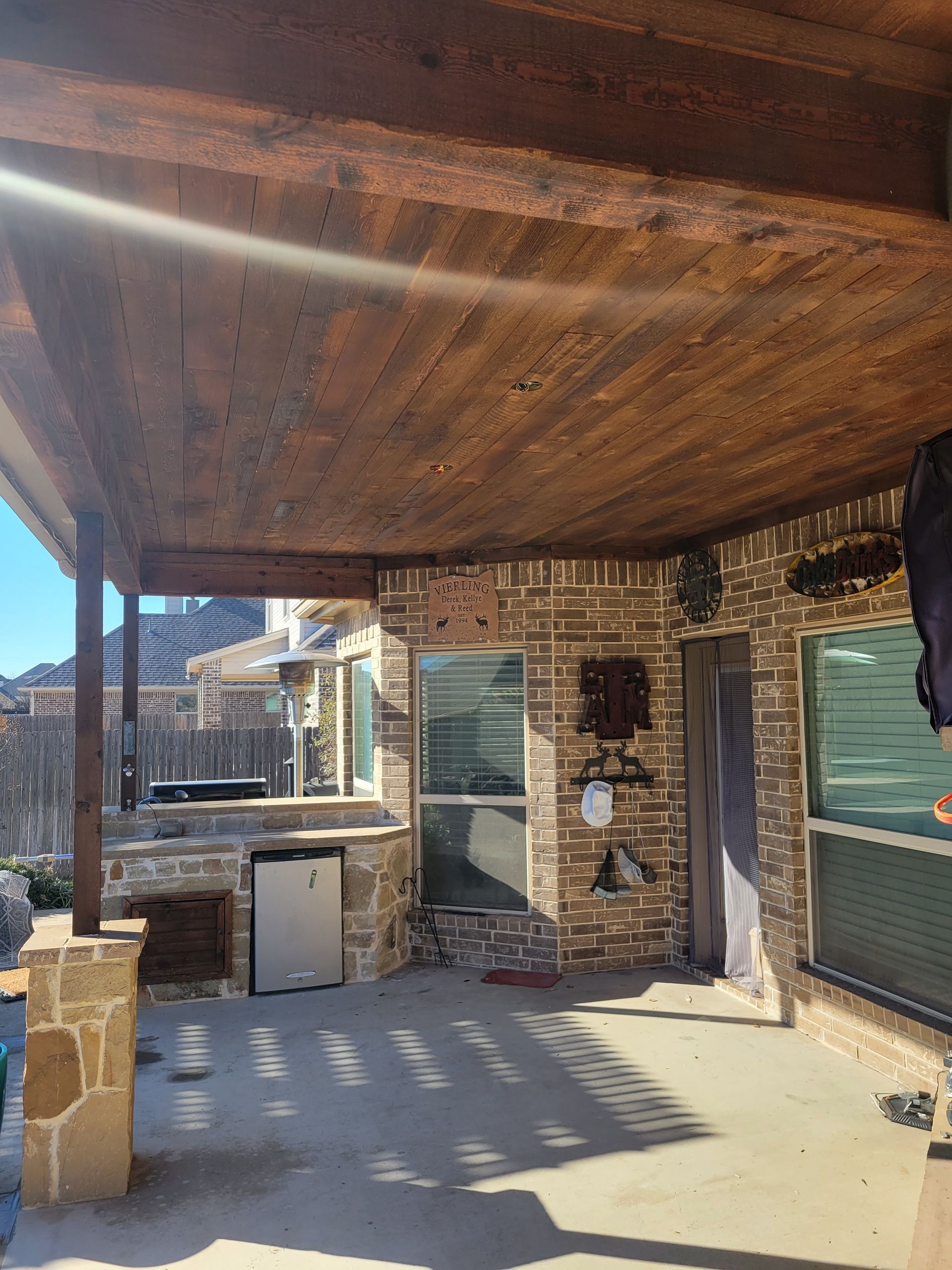 Stone kitchen and patio cover