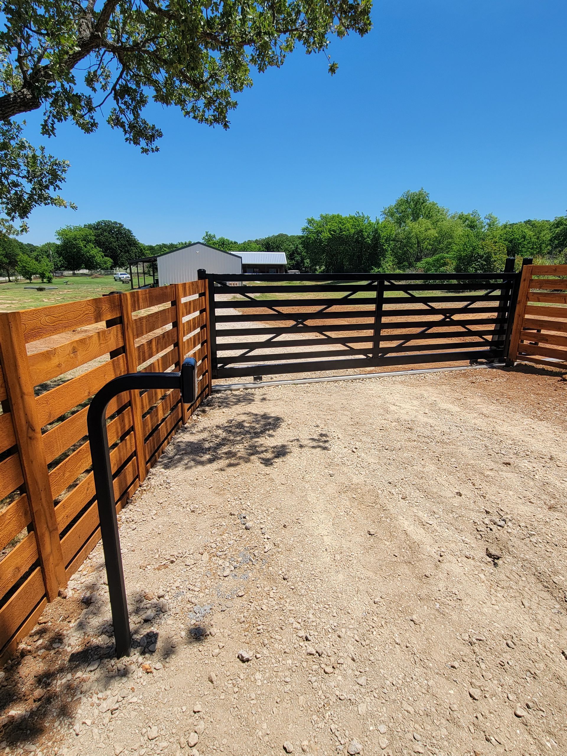 cedar wood and custom horizontal fence