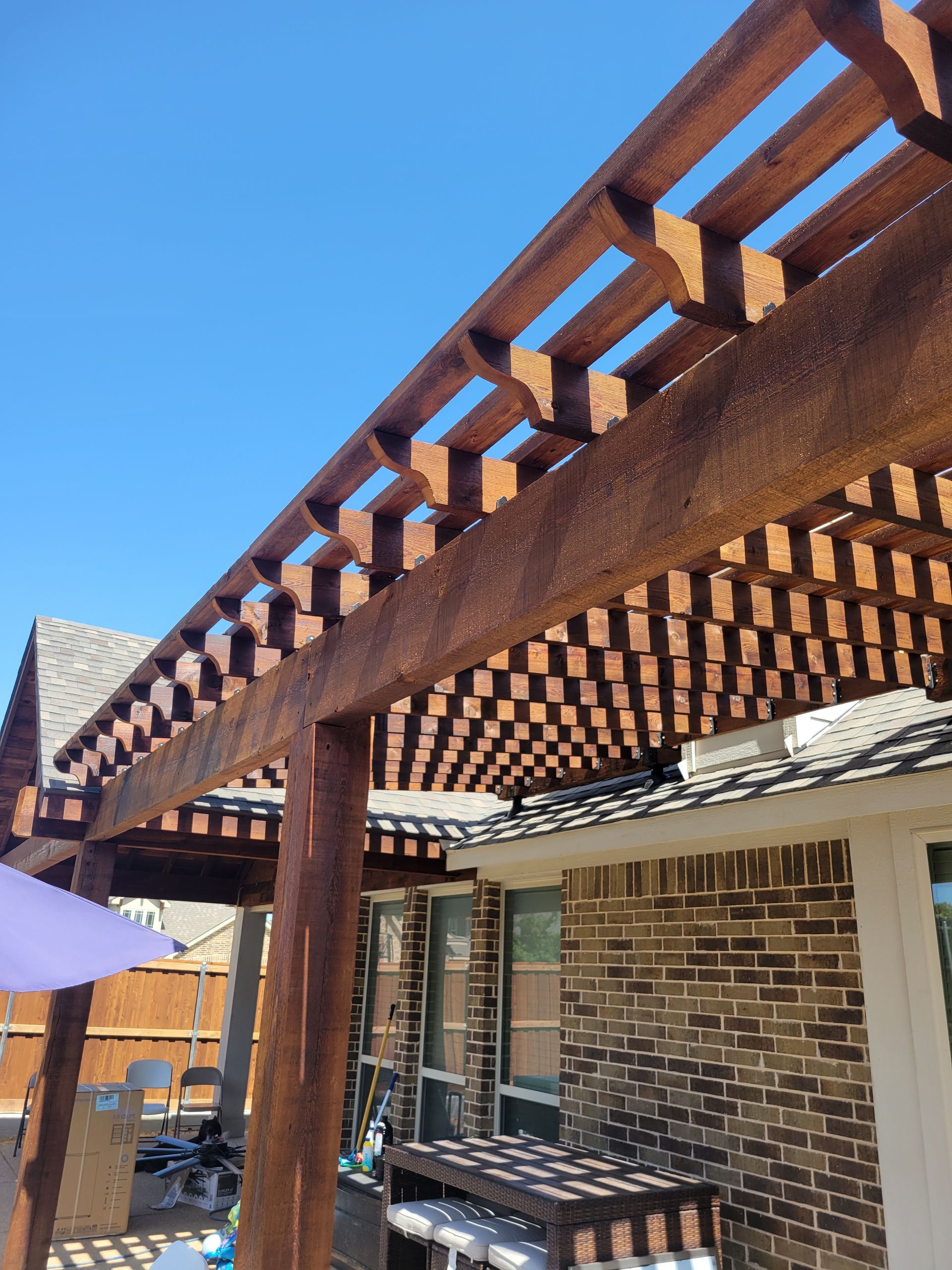 Custom wood pergola