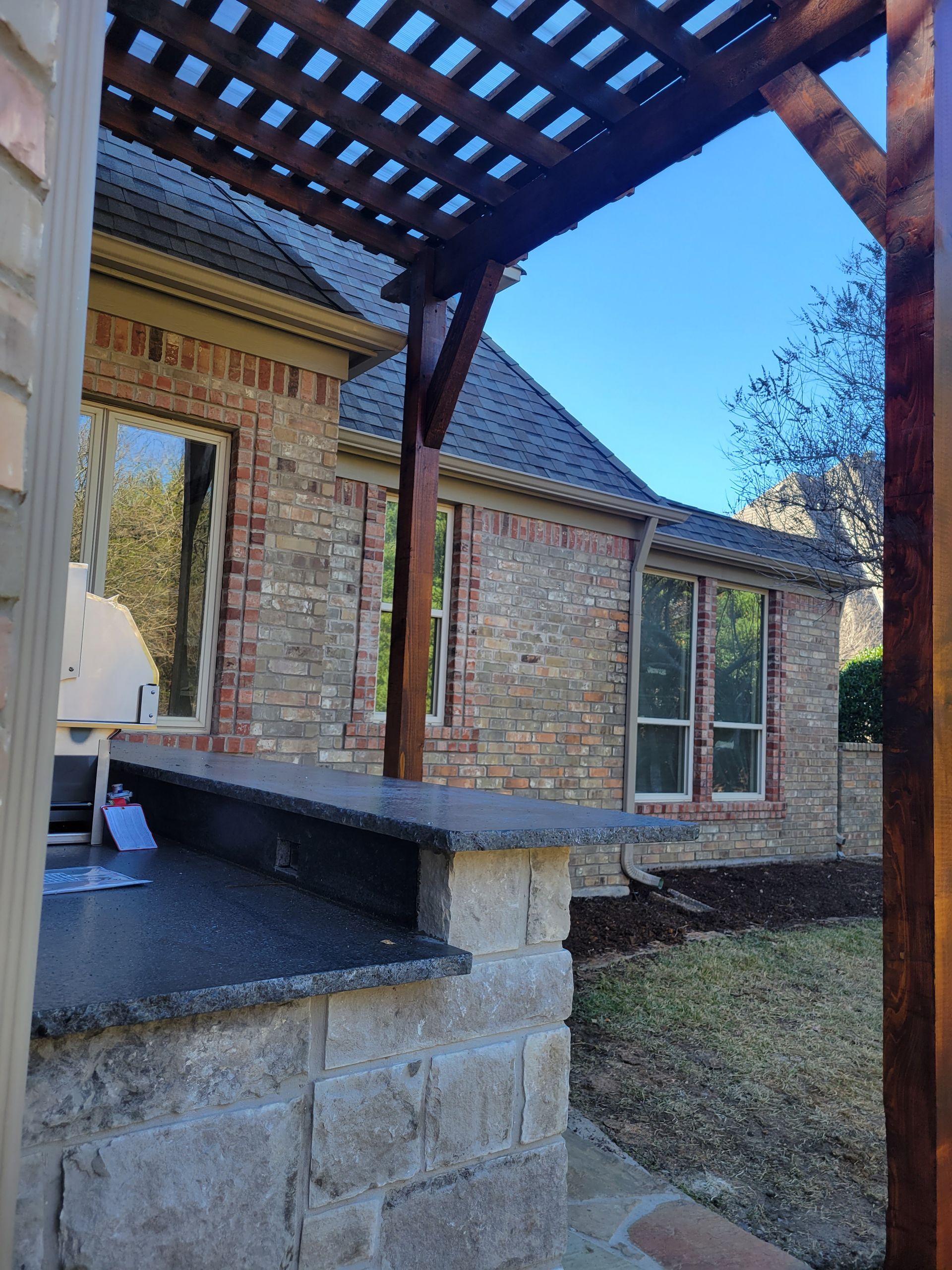 Pergola and out door kitchen