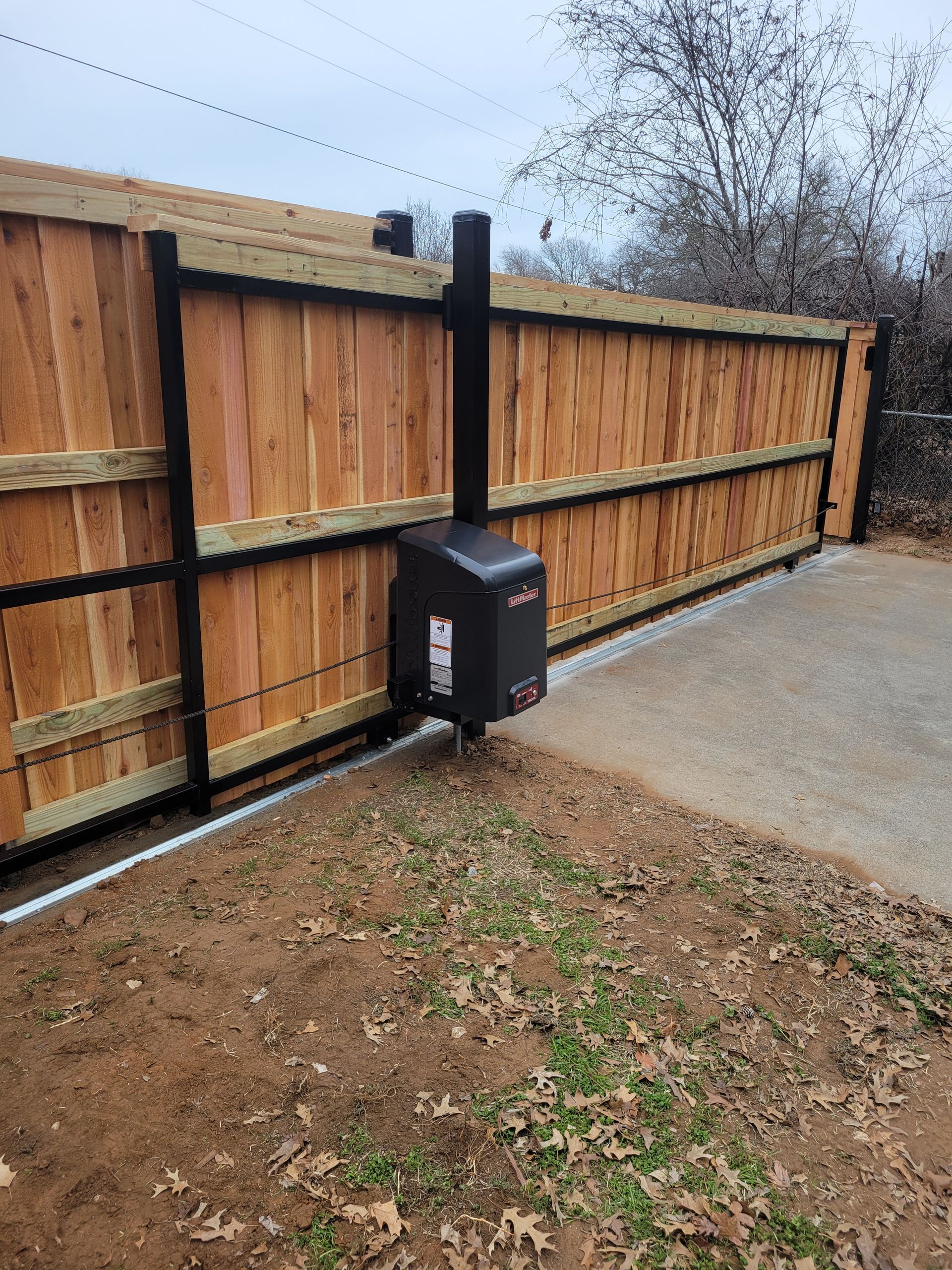 wood automated gate