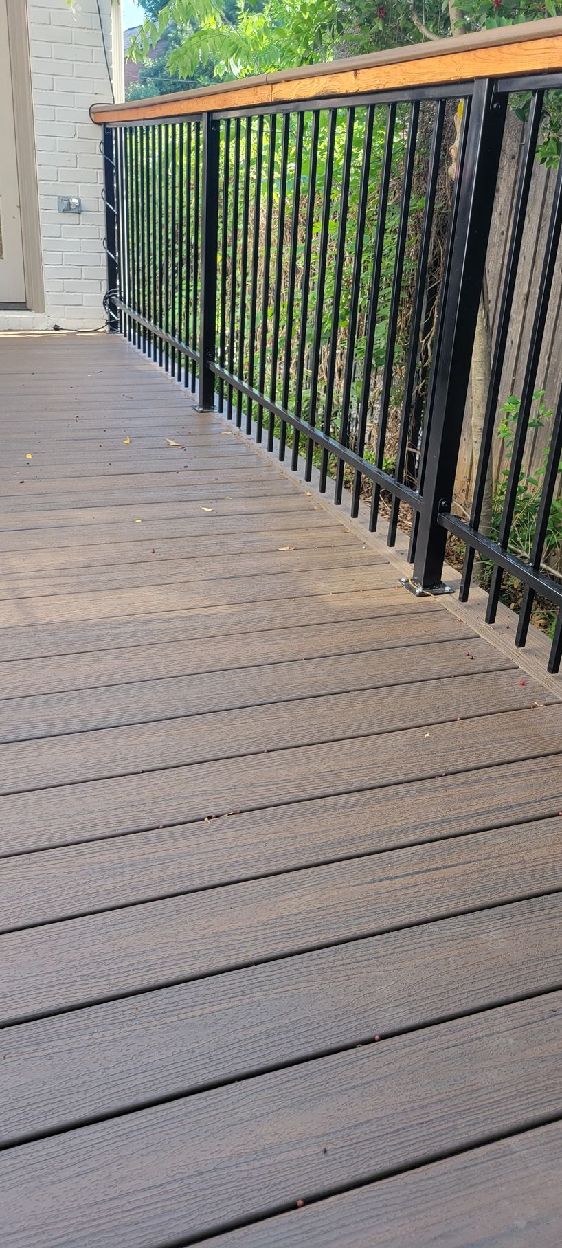 Composite decking and iron railing