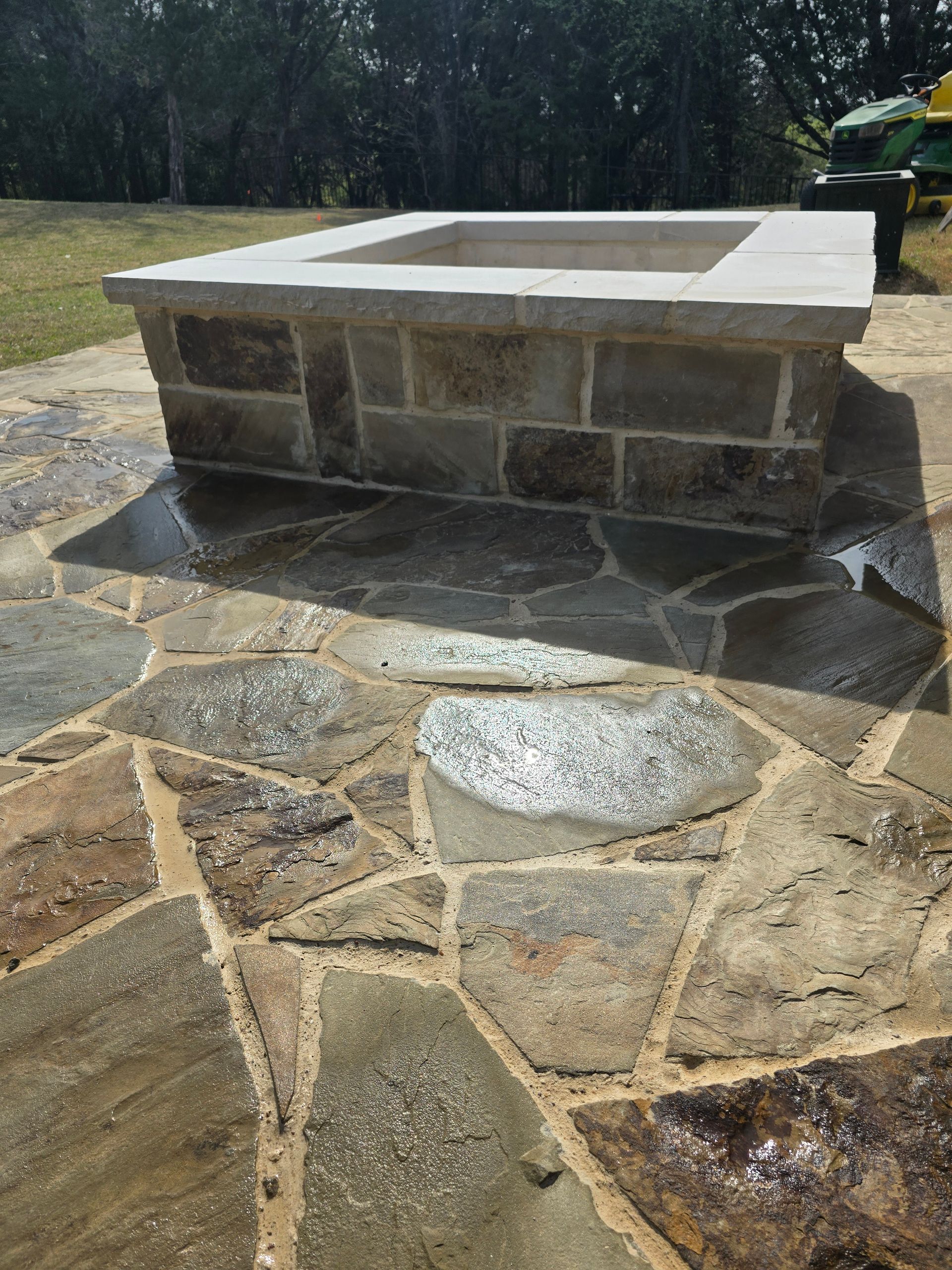Stone Fire Pit install in Fort Worth, TX