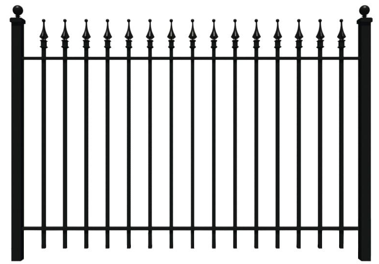 Picket Iron fence with finials