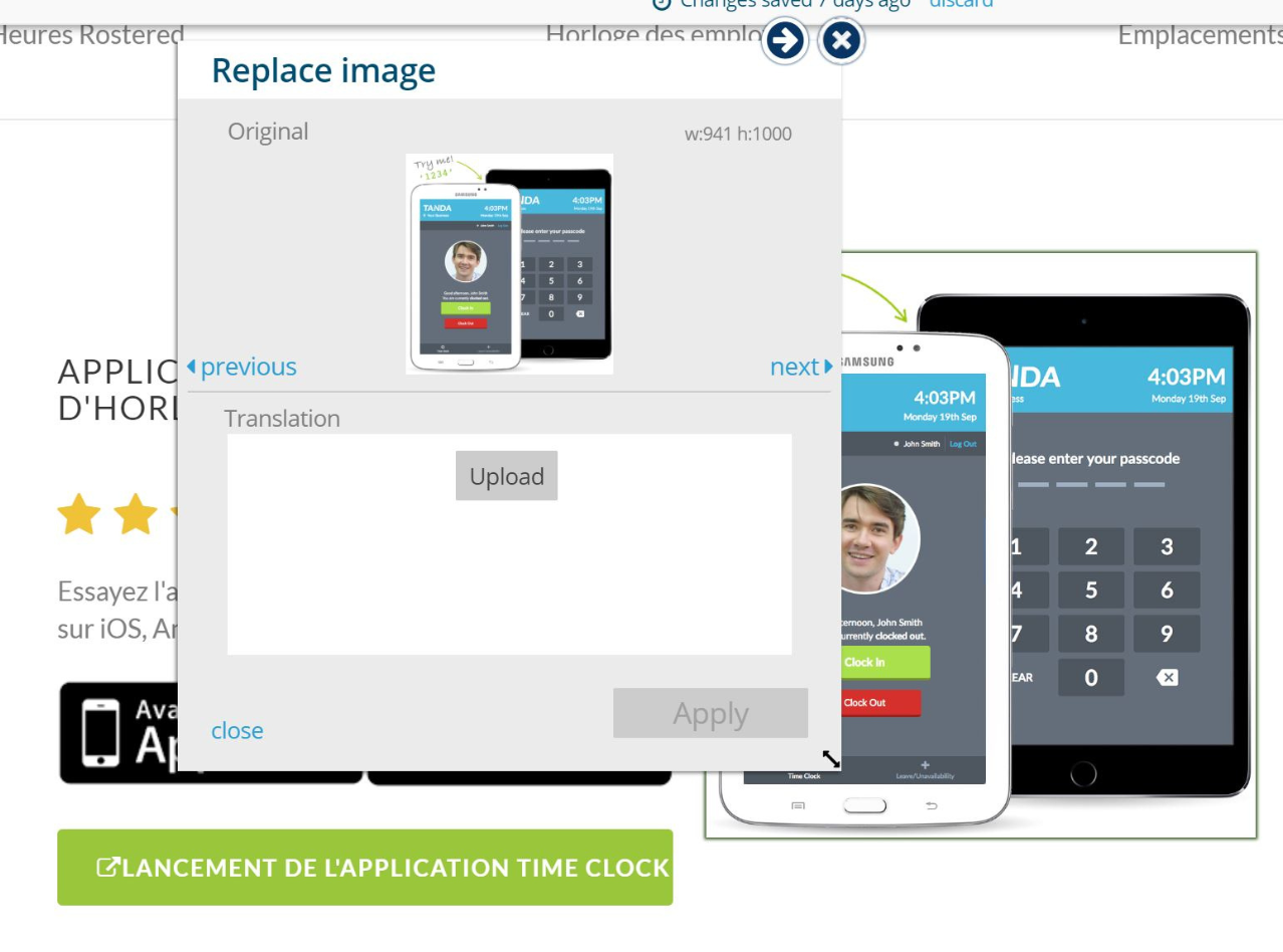 Replacing images feature on Bablic's platform.