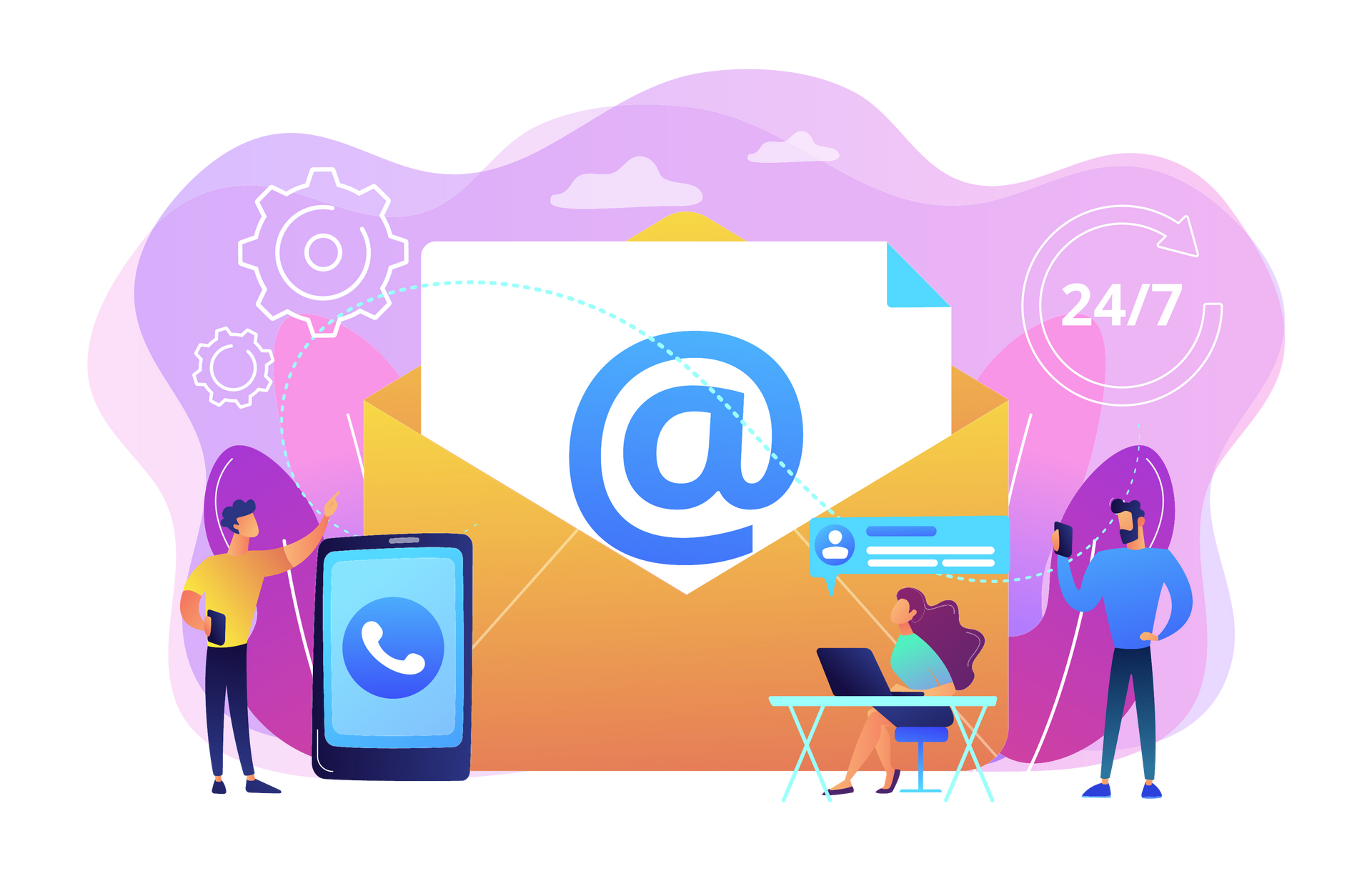 Vector Illustration of Professional Email Services Setup