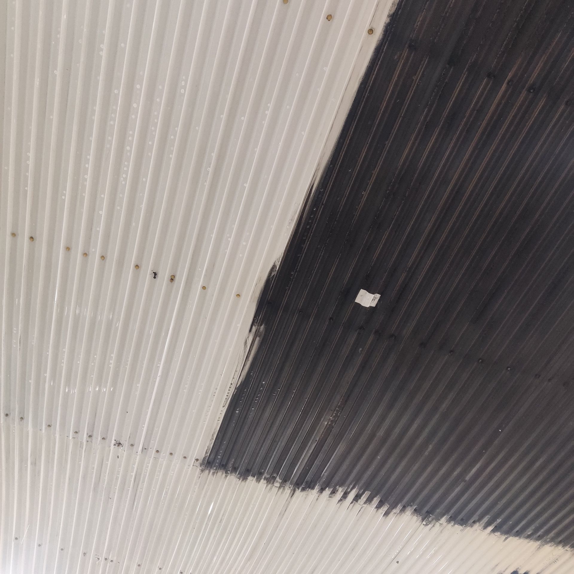 Un gros plan d'un plafond noir et blanc