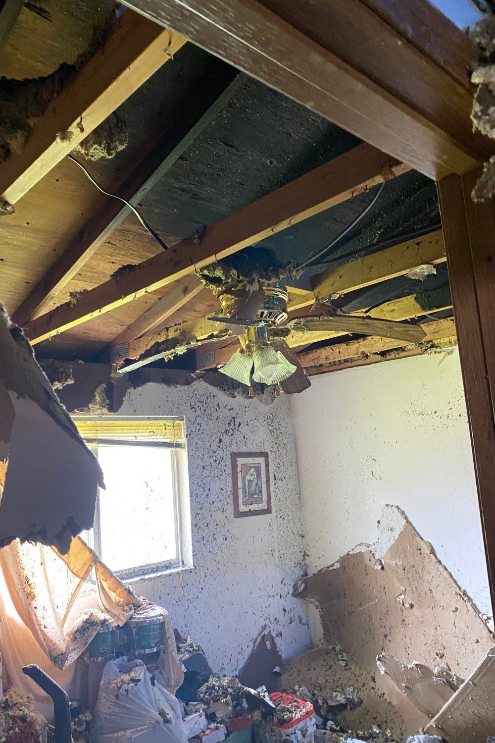 smoke and fire damage in apartment