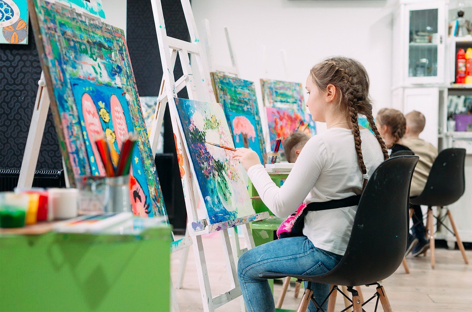 children painting workshop