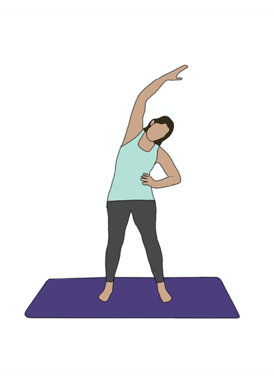 image of a person bending sideways