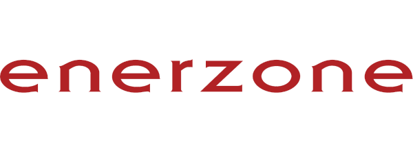The enerzone logo is red and white on a white background.